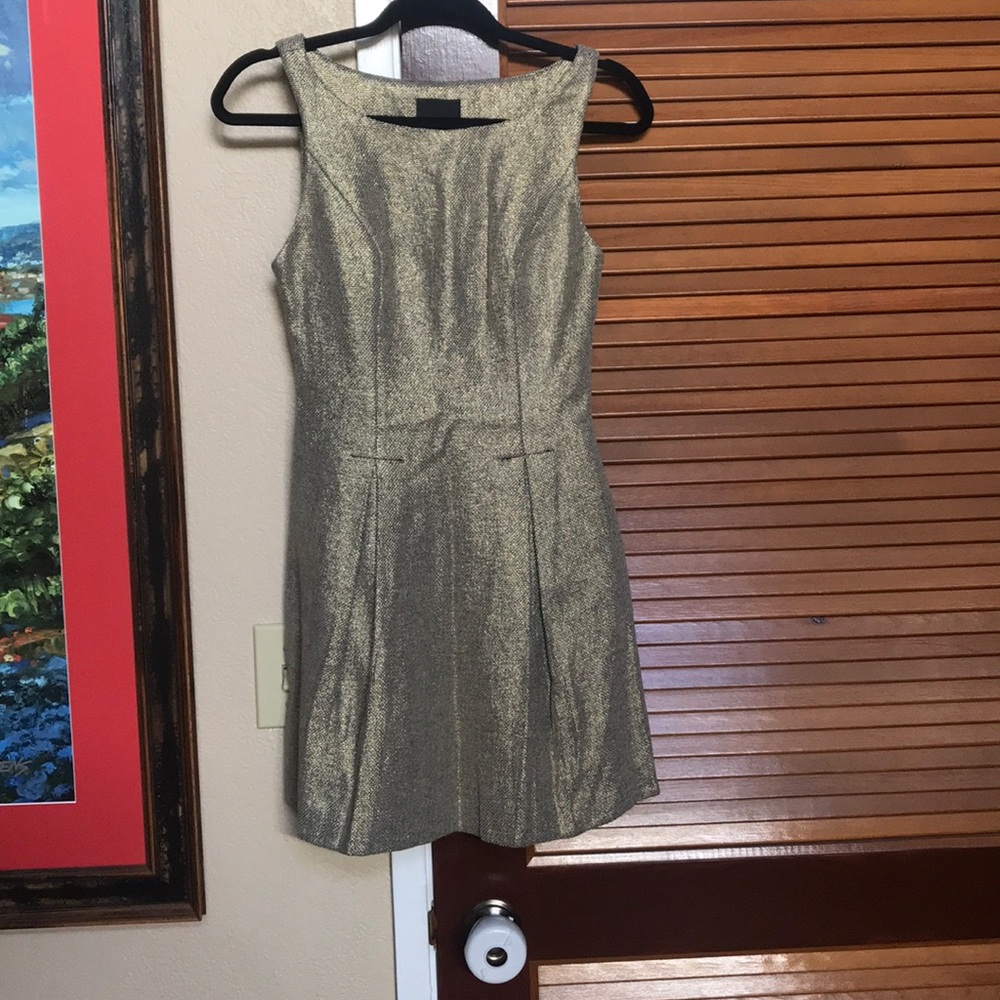 Pleated tweed mini dress